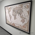 Framed National Geographic World Executive Map Antique Style